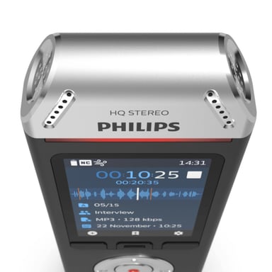 Philips Voice Tracer DVT2110/00 dictaphone Carte flash Noir, Chrome