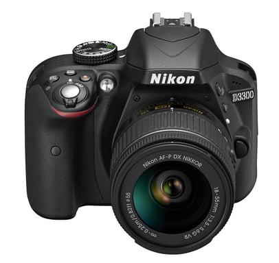 Nikon D3300 + AF-P 18-55mm VR Kit d'appareil-photo SLR 24,2 MP CMOS 6000 x 4000 pixels Noir