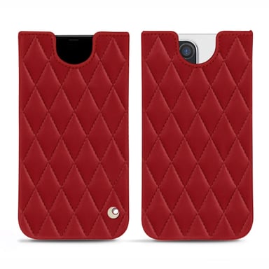 Pochette cuir Apple iPhone 14 Pro Max -  - Rouge - Cuir lisse couture