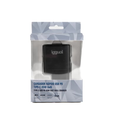 iggual IGG318430 cargador de dispositivo móvil Teléfono móvil, Batería portátil, Smartphone, Reloj inteligente, Tableta Negro Corriente alterna Carga
