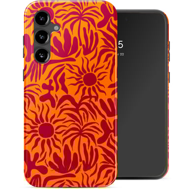 Selencia Coque arrière Vivid pour Samsung Galaxy S23 FE - Tropical Vibes Apricot