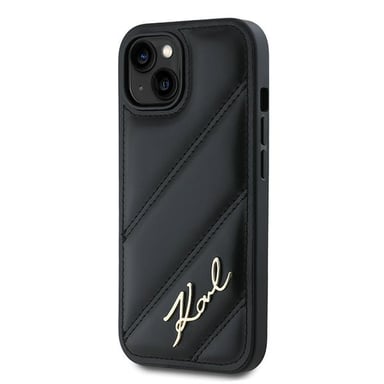 Custodia Karl Lagerfeld per iPhone 15 6,1'' nero Custodia rigida Diagonal Quilted Script