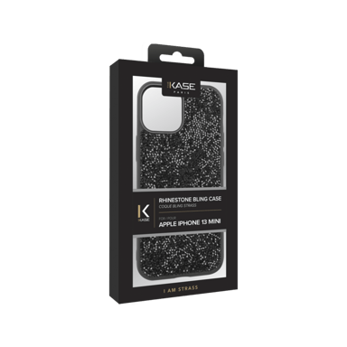 Custodia Bling Strass per Apple iPhone 13 mini, nero notte