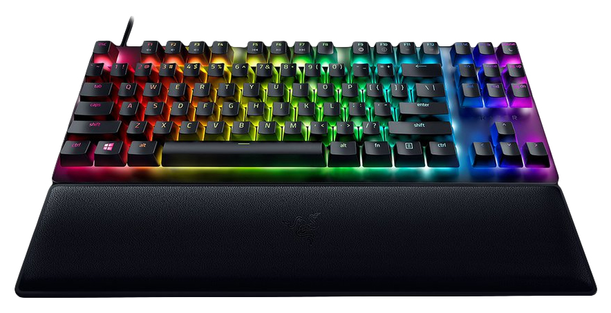 Razer Huntsman V2 Tenkeyless Switch Clavier de Jeu Optique sans pavé numérique commutateurs optiques à cliquer Capuchons Doubles PBT Repose Poignet QWERTZ DE Disposition | - vue 2