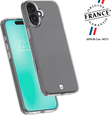 Coque renforcée iPhone 16 FEEL Origine France Garantie 2m Transparente + Garantie à vie - Origine France Garantie Force Case