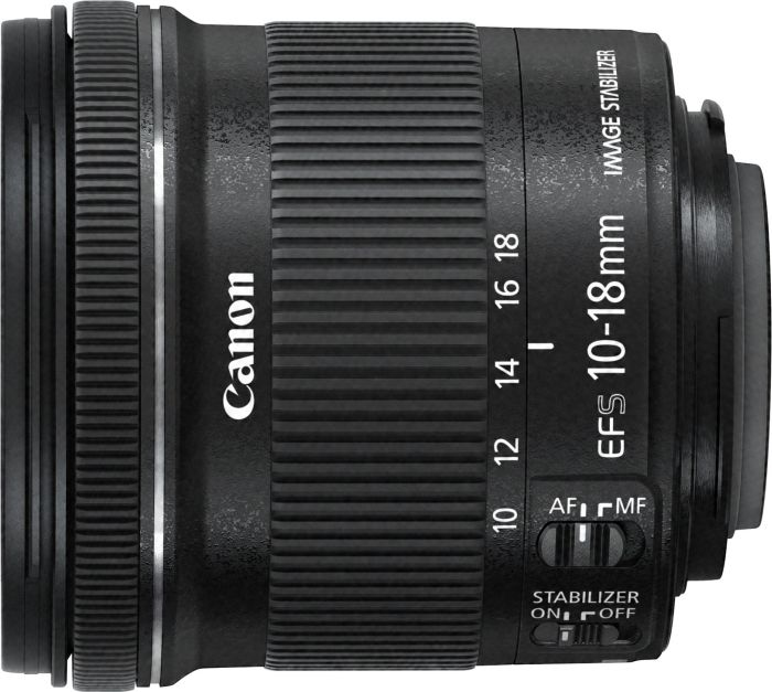 Canon EF-S 10-18mm f/4.5-5.6 IS STM + EW-73C + Lens Cloth SLR Objectif ultra large Noir - Neuf Noir - vue 2