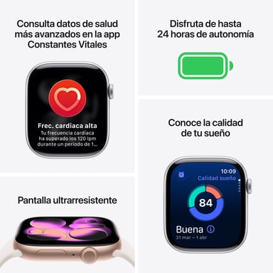 Apple Watch Series 11 GPS 46mm Boitier en Aluminium Noir de Jais avec Black Sport Band - S/M