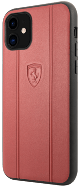 Funda de piel auténtica Ferrari Off Track para Apple iPhone 11, Rojo