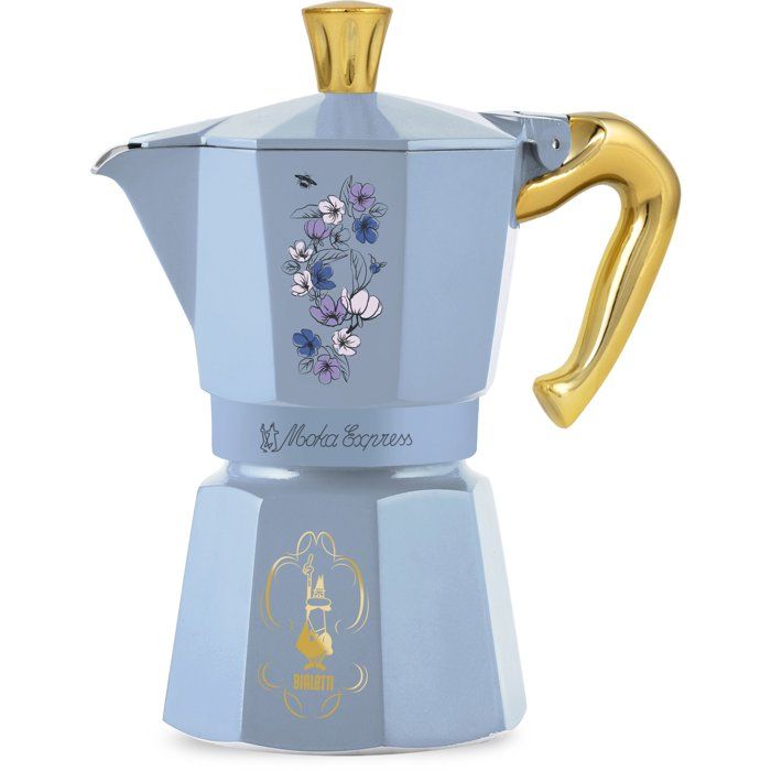 Cafetière Italienne Bialetti Moka Express Bridgerton 6 Tasses – Aluminium, Bleu Pastel - vue 4
