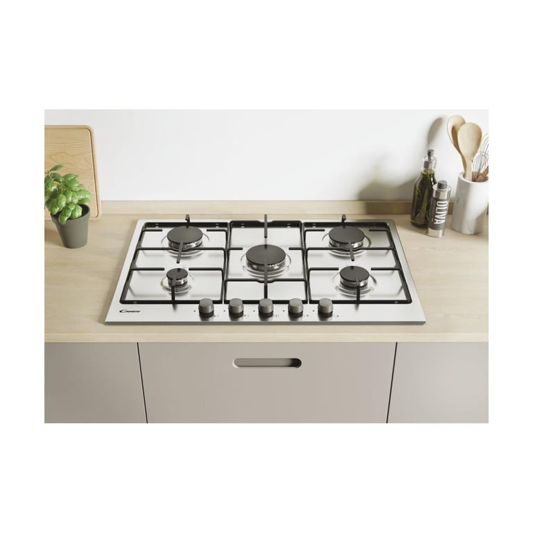 Plaque De Cuisson Gaz Candy CHW7X – 5 Foyers, Surface Inox, Allumage Intégré - vue 4