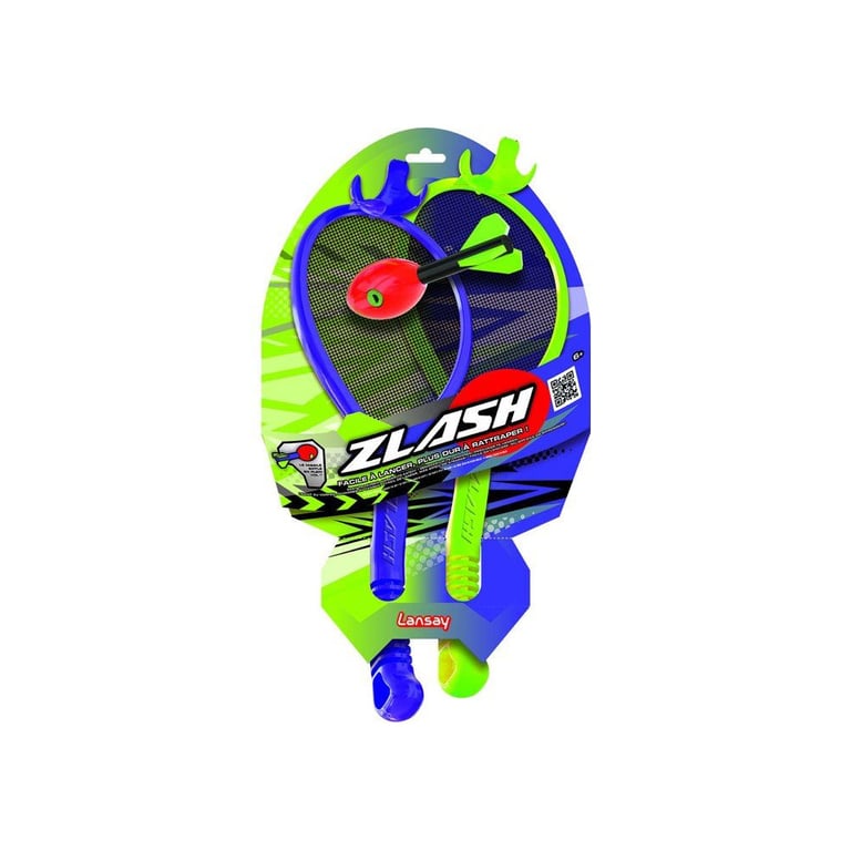 Jeu de lancer et rattraper ZLASH LANSAY missile qui siffle avec 2 raquettes filet Noir/Multicolore - Neuf