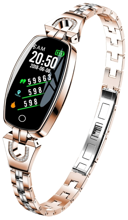 Montre Connectée Femme Android iOs Smartwatch Sport Bluetooth 0.96 Pouce Or YONIS