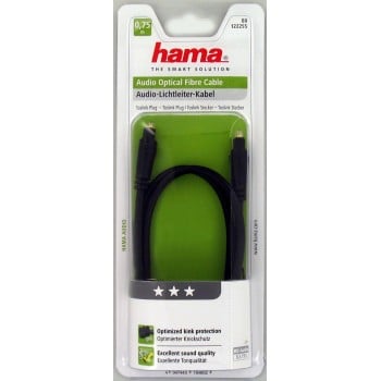 Hama 00122255 câble audio 0,75 m Toslink Noir