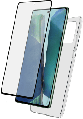 BigBen Connected Pack de Protección para Galaxy Note20 Funda TPU Antichoque y Pantalla de Cristal 9H Transparente