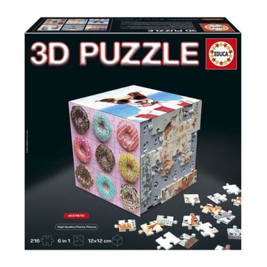 Puzzle 3D - EDUCA - Cubo Estético - 216 piezas - 6 Puzzles de 36 piezas - Défi 8 Ans + (20125)