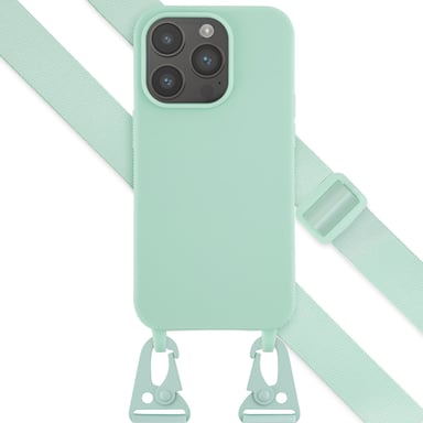 Selencia Coque silicone avec cordon amovible pour Apple iPhone 14 Pro - Turquoise