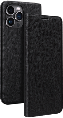 Etui Folio iPhone 15 Pro Max Noir - Porte-carte intégré Bigben