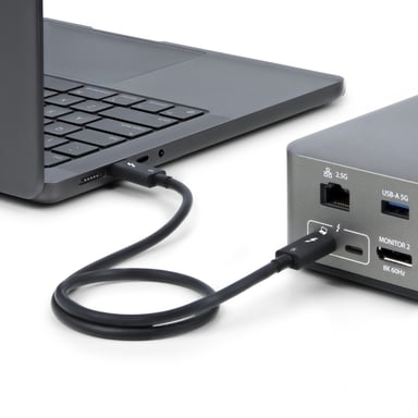 StarTech.com Câble Thunderbolt 5 de 50cm, 80Gbps/Jusqu'à 120Gbps, 240W PD, 8K 60Hz, Câble Thunderbolt Certifié, Compatible avec Thunderbolt 4/USB4/USB-C