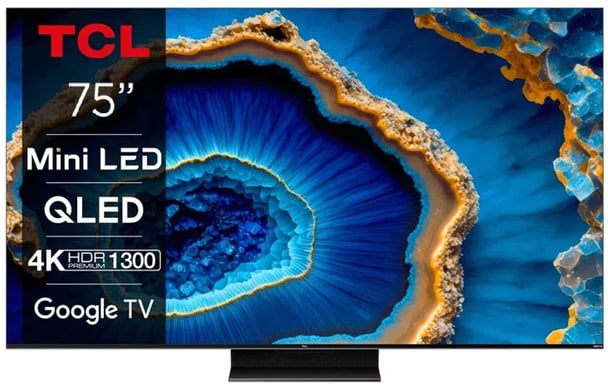 75C803 - TV QLED MiniLED 75 (190 cm) - 4K UHD 3840x2160 - 144 Hz - Dolby Vision - Google TV  - 4xHDMI 2.1 - WiFi
