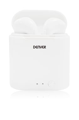 Denver TWE-36MK3 écouteur/casque Sans fil Ecouteurs Appels/Musique Bluetooth Blanc