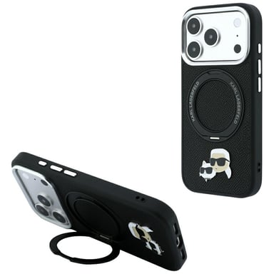 Étui Karl Lagerfeld Ring Stand pour iPhone 18 Pro / 17 Pro, noir