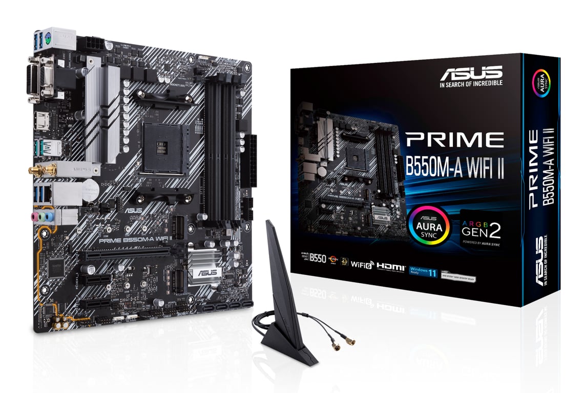 ASUS PRIME B550M-A WIFI II AMD B550 Emplacement AM4 micro ATX - Neuf
