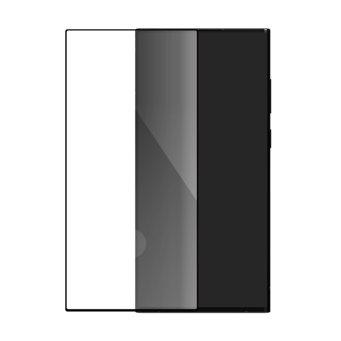 Verre Trempé Force Glass Samsung S23 Ultra, Haute résistance Incurvé 3D -  Contour Noir - Français