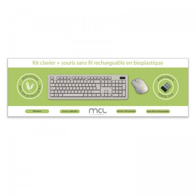 MCL MP3B99AACK2012BIW clavier Souris incluse Universel RF sans fil AZERTY Français Beige