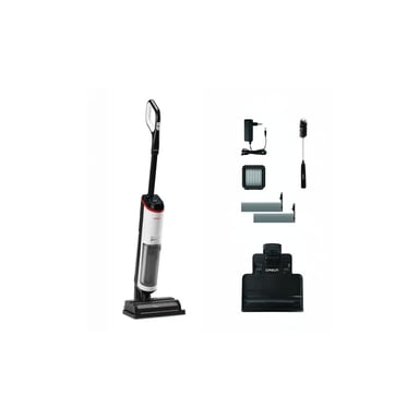 Polti RollySteam WD30C Aspirateur balai 3-en-1 Batterie Sec&humide HEPA Sans sac 0,8 L 450 W Noir, Gris, Blanc 4 Ah