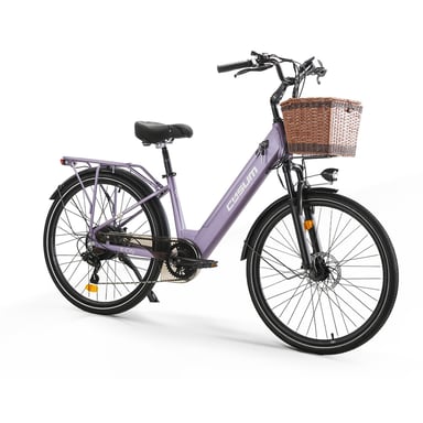 Bicicleta eléctrica CYSUM X-city, motor de 250 W, batería de 48 V y 10,4 Ah, neumáticos de 26 x 1,95 pulgadas