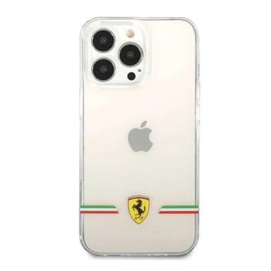 Ferrari Funda para iPhone 13 Pro en TPU Shockproof modelo Italia Wings Transparente