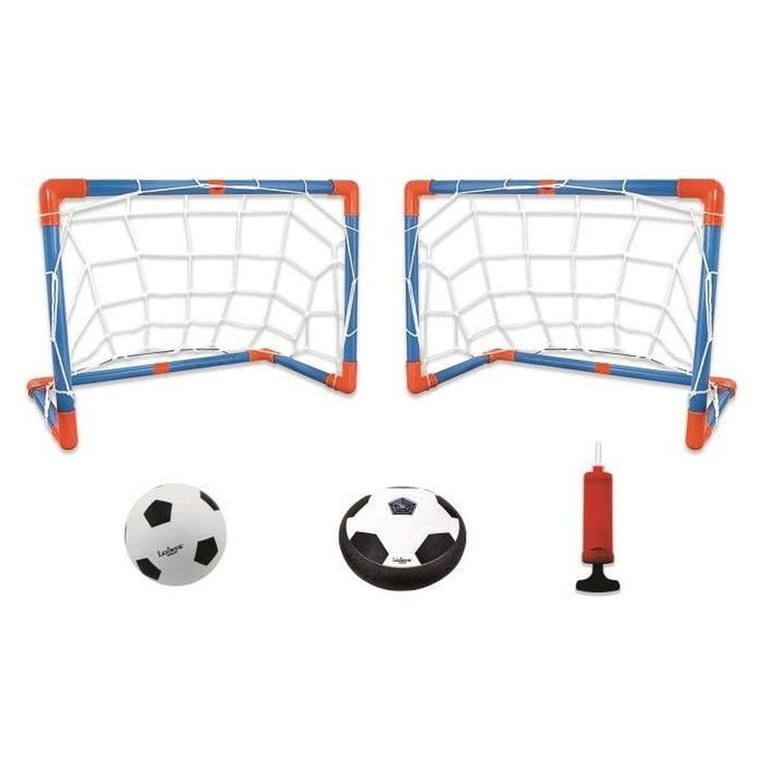 LEXIBOOK AeroFoot Disque aéroglisseur mousse lumineux rechargeable avec 2 buts, ballon et pompe Noir - Neuf