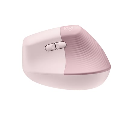Logitech Lift Ergonomic Vertical Wireless Mouse, Bluetooth o Logi Bolt USB Receiver, Silent - Rosa