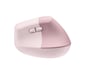 Logitech Lift Ergonomic Vertical Wireless Mouse, Bluetooth o Logi Bolt USB Receiver, Silent - Rosa