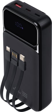 Rivacase Powerbank VA2221 20000mAh USB QC y USB-C PD 22.5W con 3 cables Negro