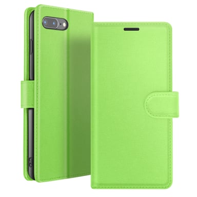 Étui Portefeuille pour iPhone 8 Plus / 7 Plus Support et Languette Magnétique Vert