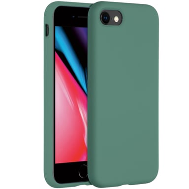 Accezz Coque Liquid Silicone pour Apple iPhone SE (2022 / 2020) / 8 / 7 - Vert foncé