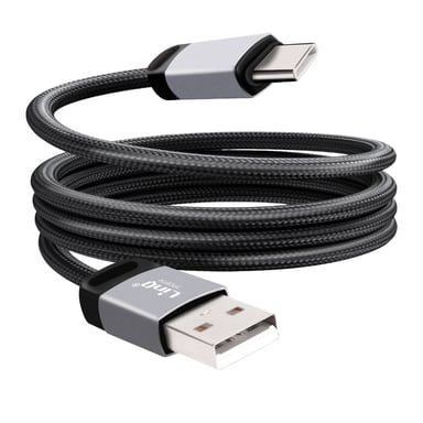 LinQ Cable de Carga y Transferencia USB a USB-C 3A 27W Rápido 1.2m Negro