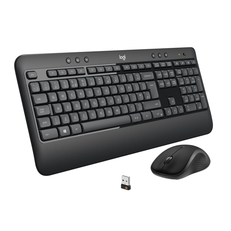 Logitech 920-008677 Clavier Souris Incluse Universel Rf Sans Fil Qwertz Suisse Noir, Blanc - Excellent État