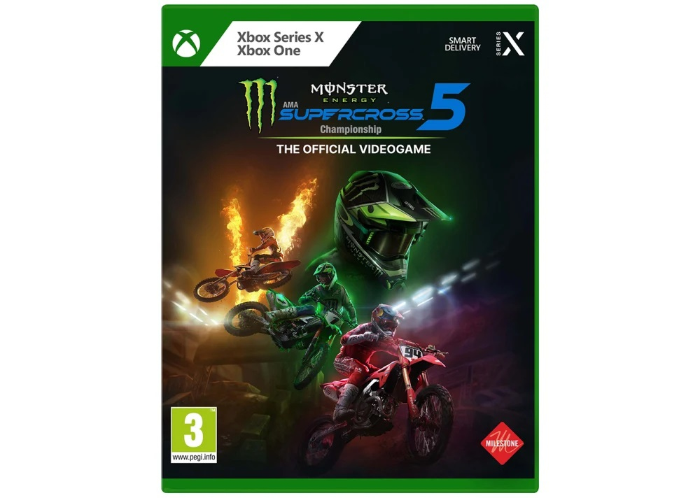 Milestone Monster Energy Supercross 5 Standard Anglais Espagnol Italien Français Allemand POR BRA Xbox Series X Neuf
