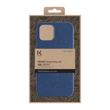 Guscio antibatterico organico vegano 100% a zero rifiuti per Apple iPhone 12/12 Pro, blu