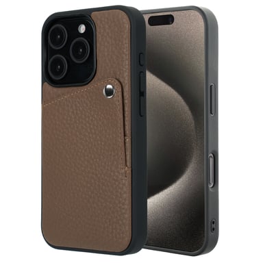 Selencia Coque Riva avec porte-cartes pour Apple iPhone 15 Pro - Mocha Brown