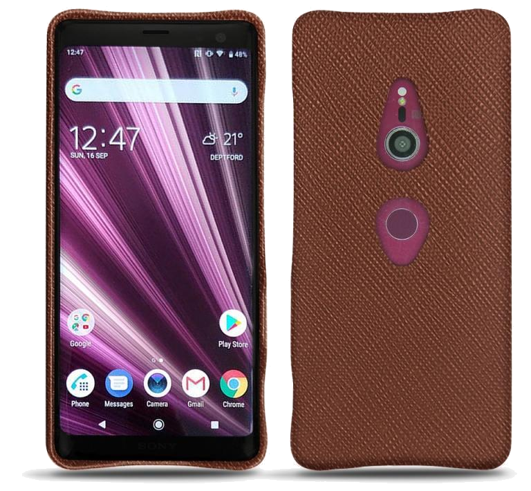 Coque cuir Sony Xperia XZ3 - Coque arrièreMarron