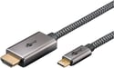 Goobay 75700 câble vidéo et adaptateur 2 m USB Type-C HDMI Type A (Standard) Noir, Argent