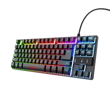 Trust GXT 833 Thado TKL teclado Juego USB QWERTY Portugués Negro