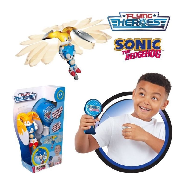 Lansay FLYING HEROES SONIC Figurine Volante avec Lanceur pour Enfants dès Jouet Garçon Sans Piles Héros Jeux Vidéo Jeu Plein Air Idée Cadeau Garçon Sonic et Tails - vue 3