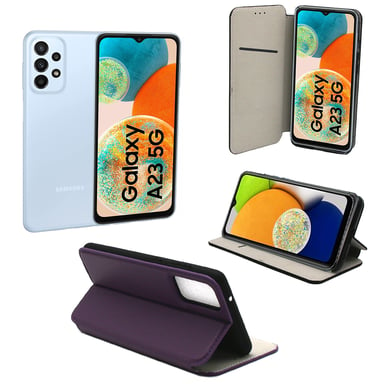 Housse violette pour Samsung Galaxy A23 5G Etui coque de Protection Portefeuille à Rabat avec Porte Cartes  - Pochette XEPTIO