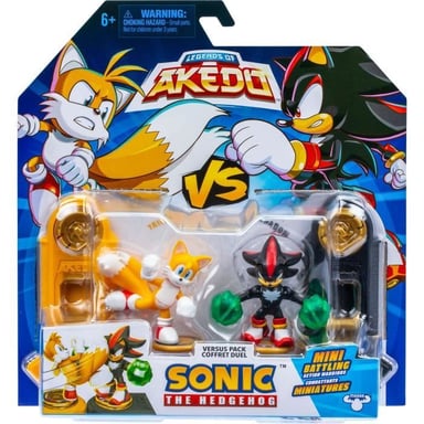 Duo de Figurines Tails vs Shadow - AKEDO - Pack de combat rapide, 2 figurines et contrôleurs inclus - Neuf
