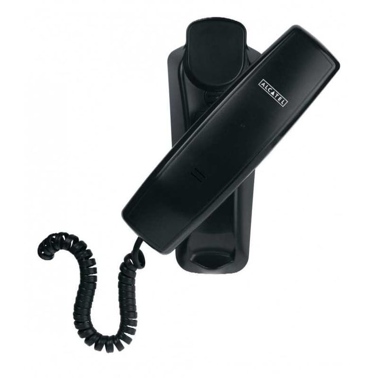 Téléphone fixe Alcatel TEMPORIS 10 Pro Noir avec fil, accrochage mural, indicateur visuel d'appel, touche secret/mute et bouton Bis - Neuf