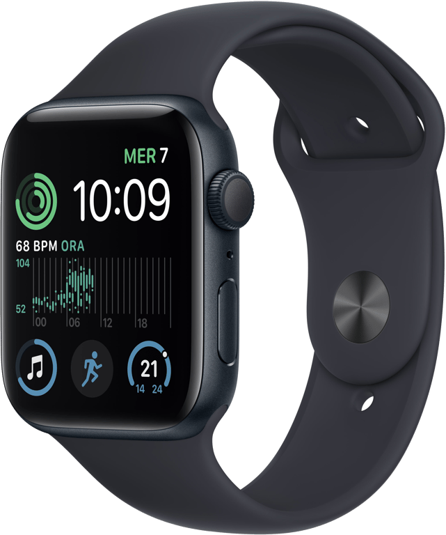 Apple Watch SE OLED 44 mm Noir GPS (satellite)